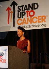 Sonequa Martin-Green speaks at the Stand Up To Cancer Press Conference at the 2016 American Association for Cancer Research Annual Meeting at Ernest N. Morial Convention Center on April 18, 2016 in New Orleans, Louisiana. (Photo by Tyler Kaufman/Getty Images for Stand Up To Cancer )