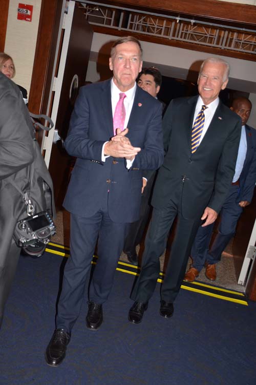  Samuel L. Stanley Jr. MD President Stony Brook University and Joseph R. Biden Jr., 47th Vice President of the United States of America.  Photo by:  Rose Billings/Blacktiemagazine.com
