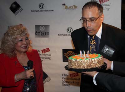 Sam Liebowitz February celebrant with his birthday cake