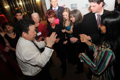 Professional Qei Fei-Long with Thelma Dixon of the United Nations, Eitan Feuer of Javen Design and other guests.