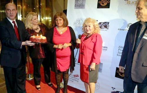  Ellza's Birthday cake, With Dr. Thomas Maillos, Rita Cosby host of CBS TV & Radio,Ellza Belleza birthday celebrant, Gloria T. Cressler & Dean Love  