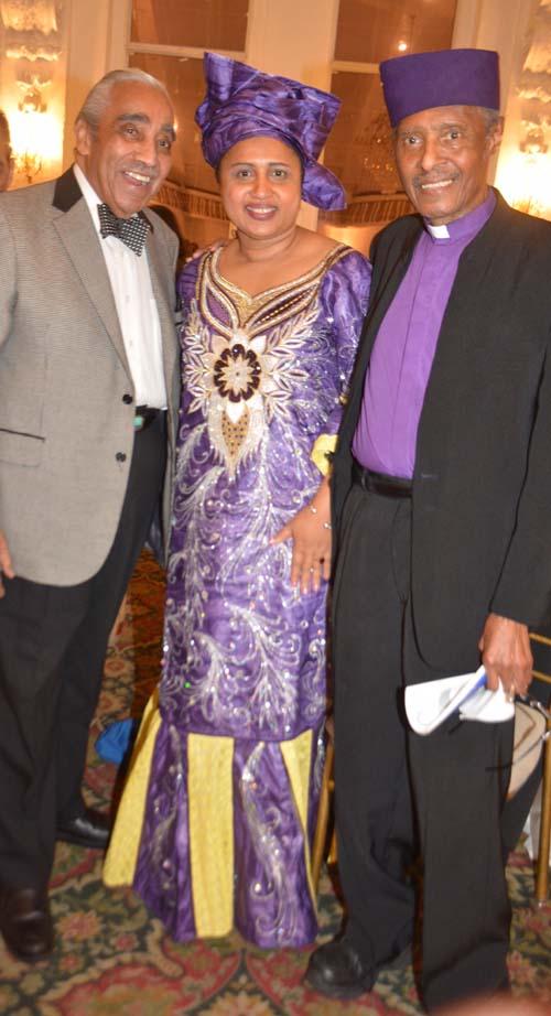 Congressman Charles Rangel Kadiatou Diallo,and Reverend Herbert Daughtry - Head of The Lord.  Photo by:  Rose Billings/Blacktiemagazine.com