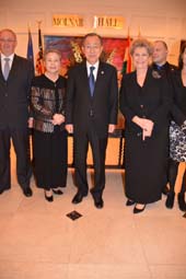 H.E. Ban Ki-moon, Secretary General of the United Nations and Madame Ban Soon- Taek and Host H.E. Ms. Katalin Annamaria Bogyay Permanent Representative of Hungary. Photo by: Rose Billings/Blacktiemagazine.com