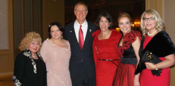 Gloria T. Cressler, Dr. Kornelia Krol, Governor Bruce Rauner of Illinois, Mrs. Rauner,Mrs. Ewa Turowski  