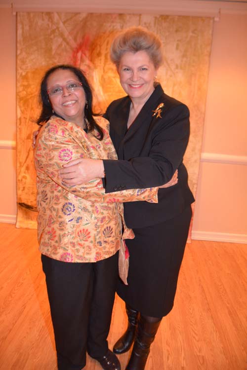 Awards Presentation Padmini Murthy,MD,MPH,MS,FRSPH and H.E.Ambassador Katalin Annamaria Bogyay Permanent Representative of Hungary t o the UN. Photo by: Rose Billings/Blacktiemagazine.com