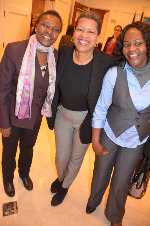 Ambassador Koki Muli Grignon,Kenya,Yvonne O'Neal,and Deputy Permanent Representative of Zambia Christine Kalamwina,. Photo by: Rose Billings/Blacktiemagazine.com
