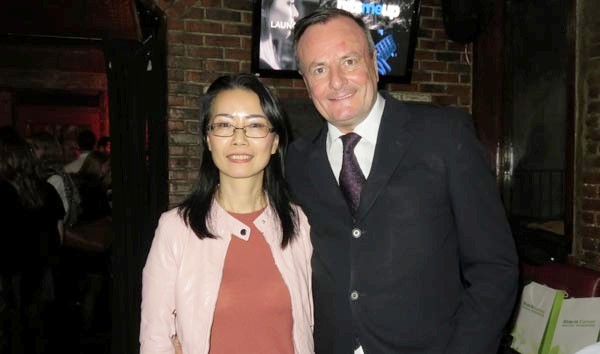 Nancy Xie, Vice President of Finance, American Chinese Silk Road Chamber of Commerce, Gerard Mc Keon, Publisher, Black Tie China