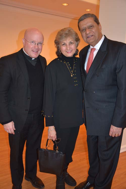 Rev. Fr. Roger Landry (Attaché), Tas Dossal, Amir Dossal, Chairman Global Partnerships Forum. Photo by: Rose Billings/Blacktiemagazine.com