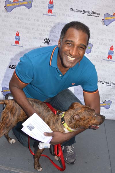 Norm Lewis and Elissia at Broadway Barks.  Photo by:  Rose Billings/Blacktiemagazine.com