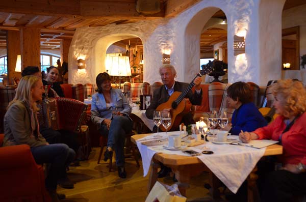 The Hauser Family singing and playing music for us. That we really enjoy and appreciate.