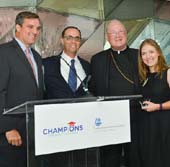 Timothy Dempsey (Co-Chair), Jeff Muller (Co-Chair), His Eminence, Timothy Michael Cardinal Dolan, Kristen Boyd (received Capital Improvements Committee Award) Photo by: PhotoBureau