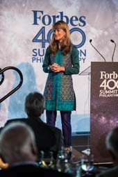 Jacqueline Novogratz, Founder & CEO, Acumen, receives the Forbes 400 Lifetime Achievement Award for Social Entrepreneurship at the 2016 Forbes 400 Summit on Philanthropy. Photo by: Jason Bennett, Sunship Films, Inc.