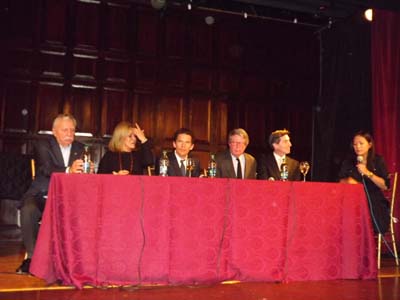 The Panelists:  Emanuel "Manny" Azenberg, Anna Strasberg, Ethan Hawke, Andre Bishop,Paul Rudnick and 