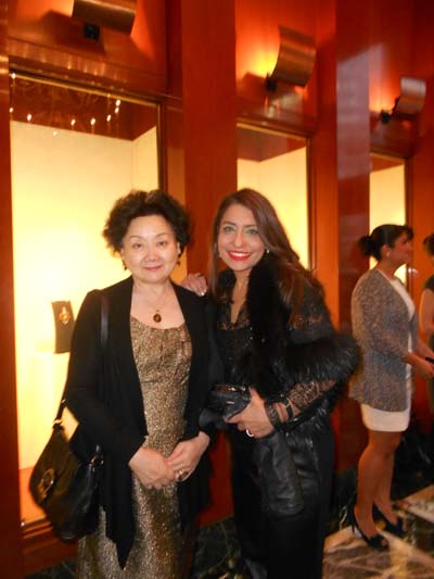 Lu Hailin, Spouse of Ambassador Li Baodong, Permanent Representative of China to the United Nations and Ms. Muna Rihani, Spouse of President of the sixty-sixth session of the