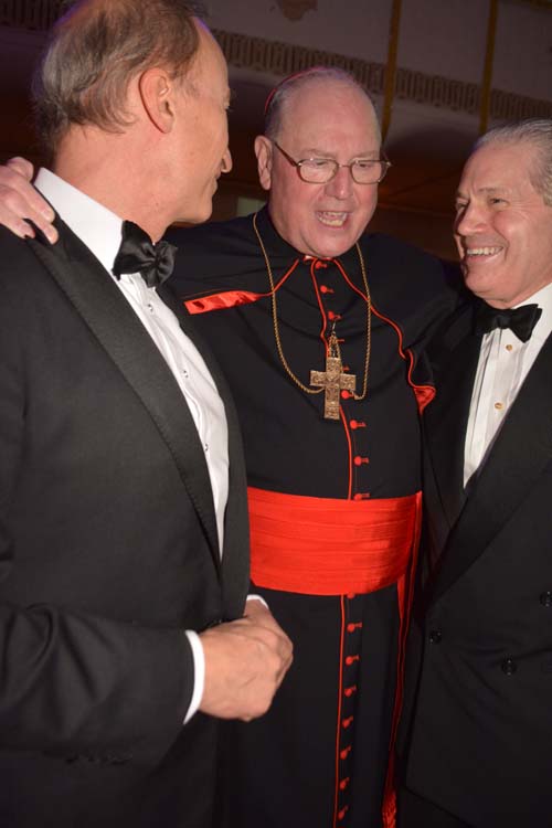  His Eminence Timothy Cardinal Dolan with Honorees, J. Tomilson Hill of Blackstone and Stephen C. Friedheim of Cyrus Capital partners.  Photo by:  Rose Billings/Blacktiemagazine.com