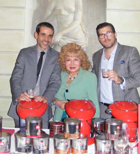 Giorgio Milos (Illy) Ms. Gloria T. Cressler International Editor Black Tie International Magazine and Adam Paige (Illy)