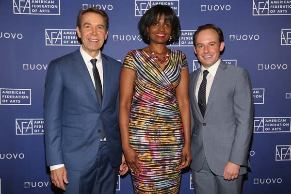 Jeff Koons, Pauline Willis, Director of the American Federation of Arts, and Scott Rothkopf, Deputy Director for Programs and Nancy and Steve Crown Family Chief Curator at the Museum of American Art. Photo: Sylvain Gaboury/PMC ©Patrick McMullan