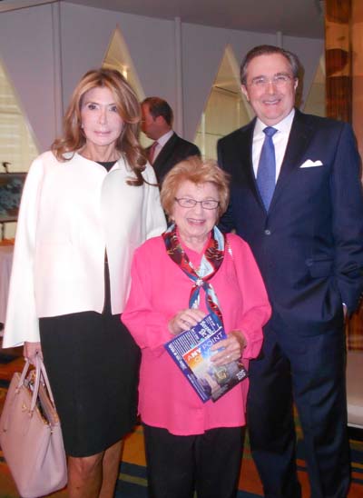 Cheri Kaufman, Dr. Ruth Westheimer and Bill Schlight.  photo by:  joyce brooks