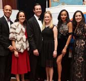 Benefit Chairs and Fresh Air Fund Board member Richard D. Thomas and his wife Tamie Peters Thomas; Guest Mike Sodikoff; Board member and Benefit Chair Isabelle B. Krusen; Benefit Chair Selita Ebanks; Fresh Air Fund Executive Director Fatima Shama. Photo by: Jerry Speier for The Fresh Air Fund