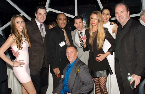    Model Lauren K, Richard Alan, Jabbar McDonald, Prince Adonis, Model Lauren G & Javaria Sikanderder, Bill Walsh sitting is William Michael  