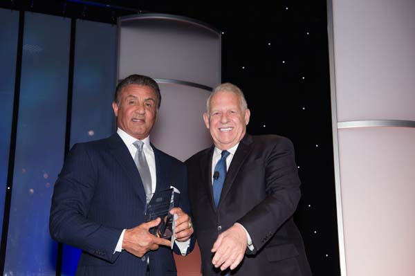 Honoree Sylvester Stallone was presented the Heart of Hollywood Award by Gala Co-Chair Bob Barth
