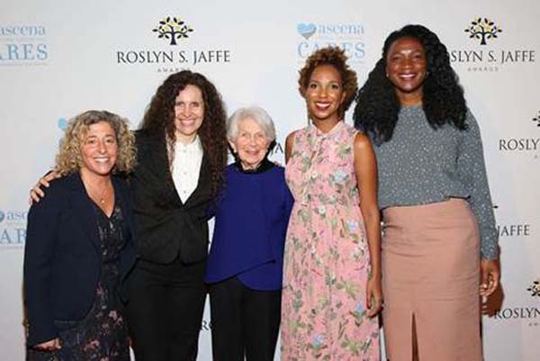 Roslyn Jaffe poses with the 2016 Jaffe Award grant winners Lara Mendel of The Mosaic Project, Shira Greenberg of Keshet Dance, Vanessa Garrison and T. Morgan Dixon of GirlTrek at the 3rd Annual Roslyn S. Jaffe Awards on Thursday, October 27th at Cipriani in New York City.