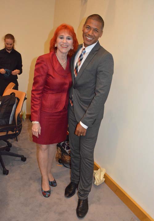 Dr. Judy Kuriansky with MC Shannon Lanier (TV host and author)