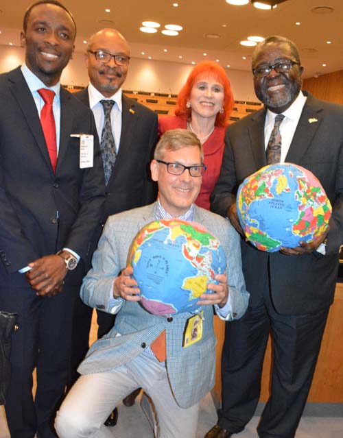 Mekinda Mekinda Jr. (Power African Youth), H.E. Jean-Francis Zinsou (Benin), Jim Luce (J. Luce Foundation), Dr. Judy Kuriansky (IAAP)