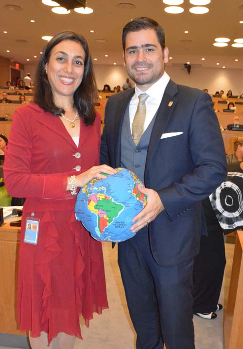 U.N. Ambassador Laura Flores with Consul General of New York Alejandro Posse (Panama)