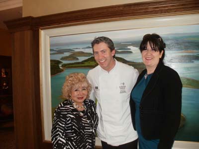 nside Lough Erne Resort with Gloria T. Cressler,  Head Chef Noel Meel and Tina O'Hagan after   he prepared for us fabulous meals