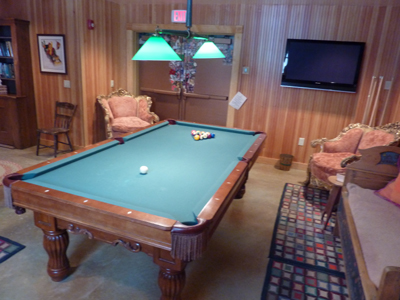 Pool Table inside warming shed